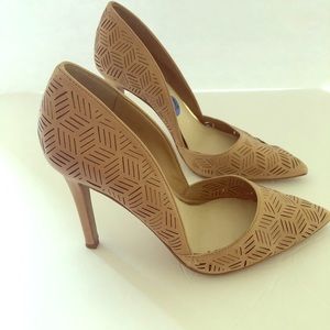 Jessica Simpson perforated light brown heels